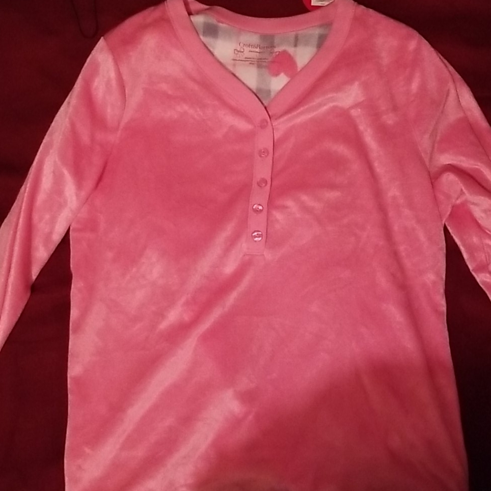 Pink long sleeve pajama shirt